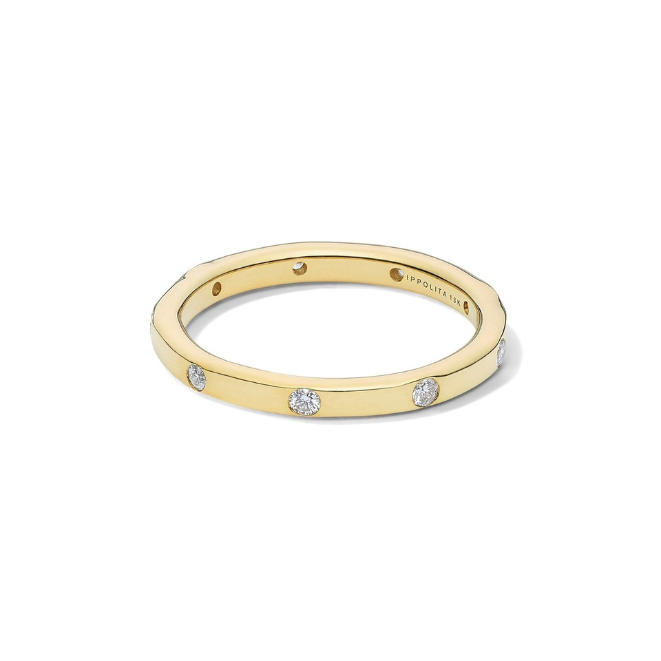 IPPOLITA Stardust Thin Band Ring in 18K Gold with Diamonds