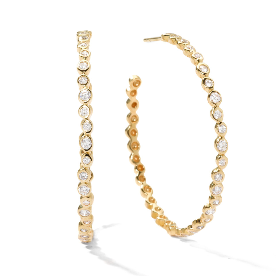 Medium Starlet Diamonds Hoop Earrings in 18K Gold (1.23ctw) | IPPOLITA