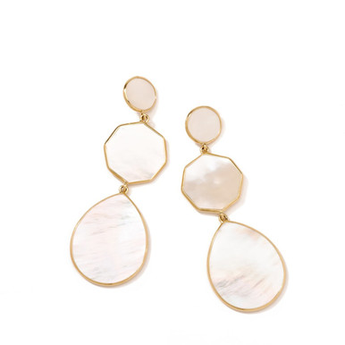 IPPOLITA Polished Rock Candy Crazy 8's 3-Stone Drop Earrings in 18K Gold