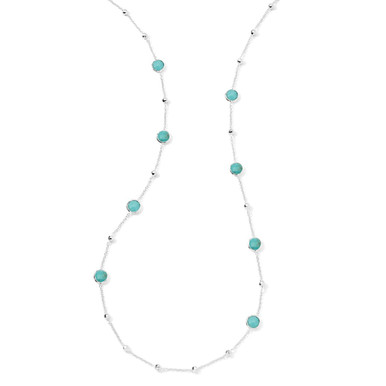 Bloomingdale's Turquoise Adjustable Station Necklace in 14K Yellow Gold,  7