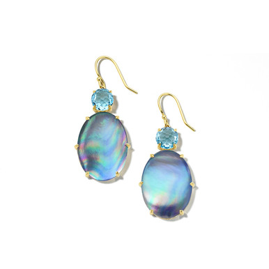 18K Rock Candy® Luce Stone and Oval Drop Earrings in Swiss Blue Topaz ...