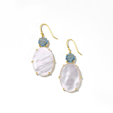 18K Rock Candy® Luce 2-Stone Post Earrings in Swiss Blue Topaz and ...