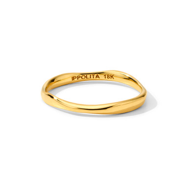 Thin Squiggle Ring in 18K Gold GR925