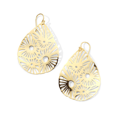 A1-1-1-B8E2721GD - 1.75 TEXTURED TEARDROP FISH HOOK EARRINGS-GOLD/1PC