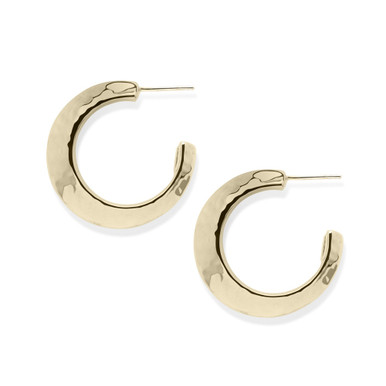 IPPOLITA Classico Small Hammered Knife Edge Hoop Earrings in 18K Gold