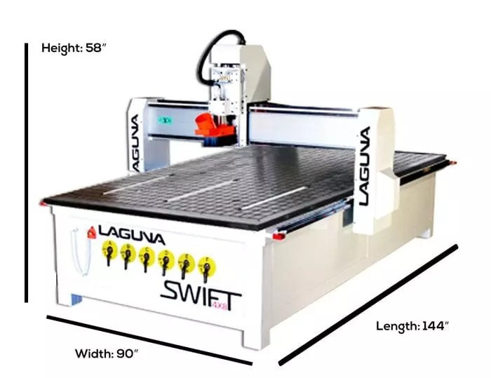 Laguna Tools Swift 4’ x 8’ CNC Router Table 3 HP MCNC 48