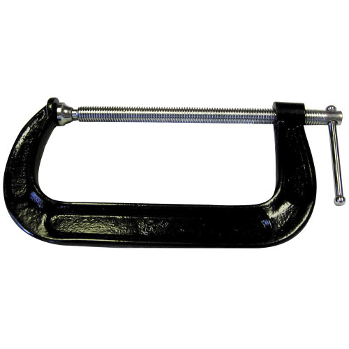 Malleable cast C-clamp, 8 in. opening 4 in. throat - 1200 lb load limit