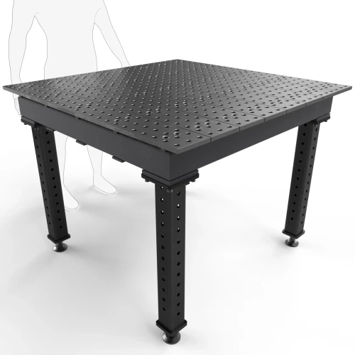 BuildPro 4' x 4' MAX Welding Table, Standard Finish, Adjustable Heavy-Duty Legs with Casters, Table Surface Height 33.3" - 43.3" (TMRC54848F)