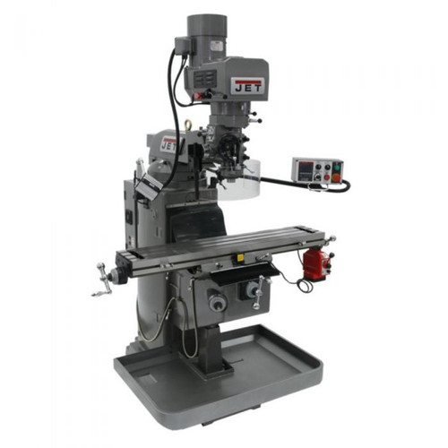 JET JTM-949EVS Mill With 3-Axis Acu-Rite 200S DRO (Knee) With X and Y-Axis Powerfeeds and Air Powered Dr