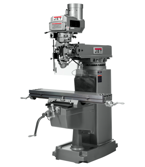 Jet JTM-1050 Mill With 3-Axis Newall DP700 DRO (Quill) With X, Y and Z-Axis Powerfeeds And Power Draw Bar