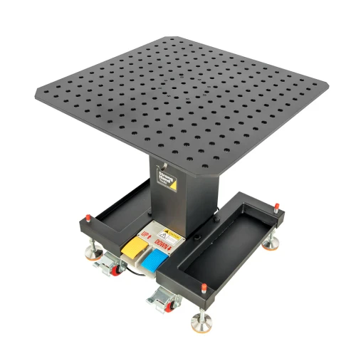 BuildPro Rhino E-Lift Turntable 30" x 30" Mobile Fixturing Station with Steel Tabletop and Casters (TLA52828)