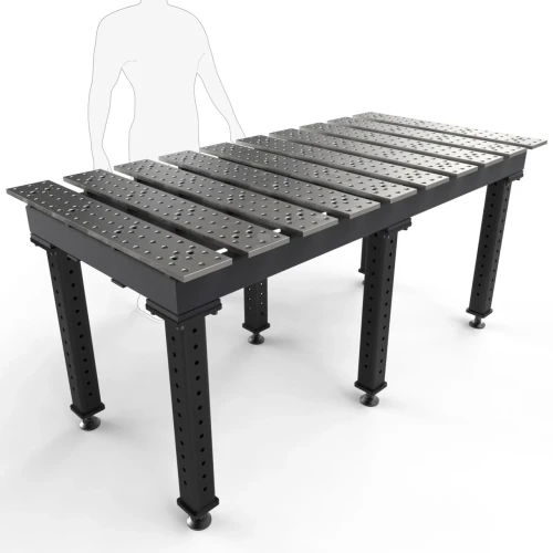 Buildpro MAX Slotted 6-1/2' × 3' (78" x 38") Welding Table, 5/8" System