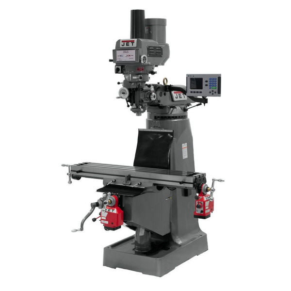 Jet JTM-4VS Mill With 3-Axis ACU-RITE 200S DRO (Quill) With X,Y and Z-Axis Powerfeeds