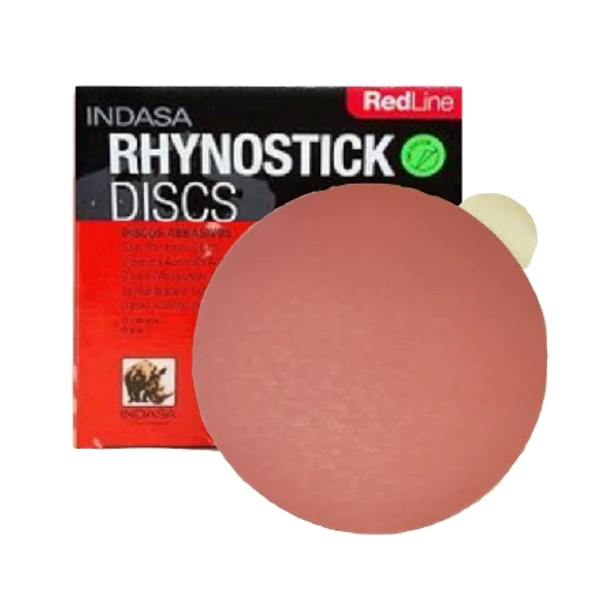 INDASA 5" RHYNOSTICK REDLINE PSA SOLID SANDING DISCS, 500 SERIES, 120 Grit