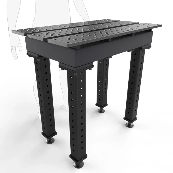BuildPro 2' x 3' Slotted Welding Table, Standard Finish, Heavy-Duty Legs, Table Surface Height 30.5" (TMB52238)