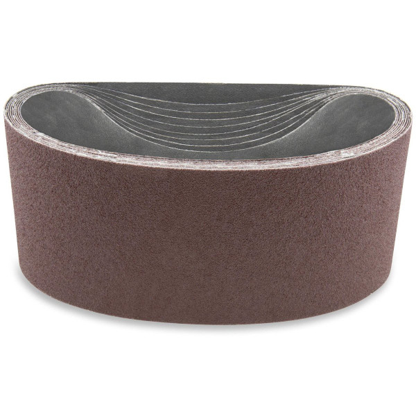 4 X 132 INCH ALUMINUM OXIDE SANDING BELTS, 3 PACK