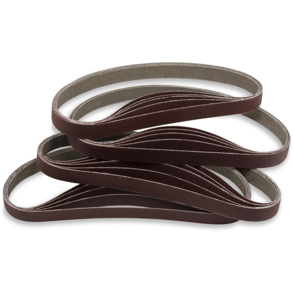 1/2 X 18 INCH ALUMINUM OXIDE AIR FILE SANDING BELTS, 20 PACK