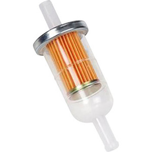 FUEL FILTER, 3/8"(10MM) LG CYLIN, CLR, MET RING, P