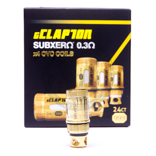These gClapton replacement coils for Aspire and Herakles sub-ohm tanks feature a 24k gold-plating over the stainless steel chassis housing a clapton coil. These gClapton replacement coils for Aspire and Herakles sub-ohm tanks feature a 24k gold-plating over the stainless steel chassis housing a clapton coil.