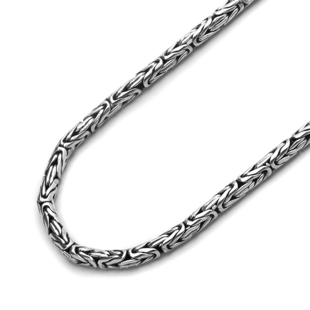 Byzantine Bali Silver Necklace - 6mm Wide | Silverwow.net – SilverWow™