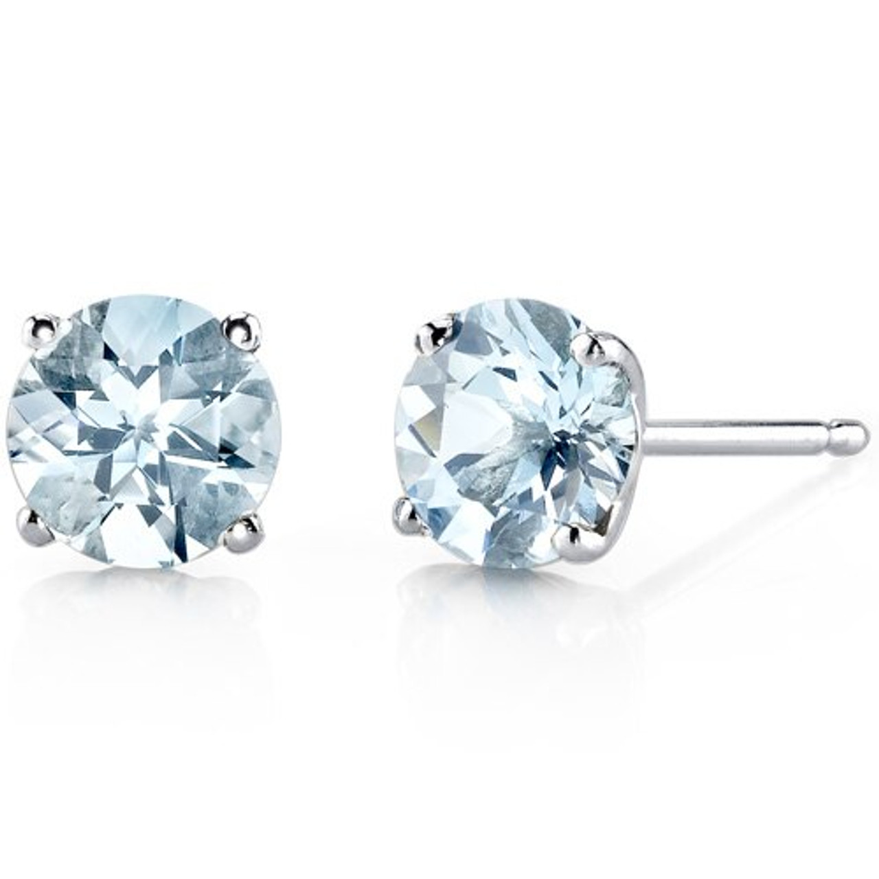 Buy Gemstone Aquamarine Jewelry | White gold earrings studs, Aquamarine  earrings studs, White gold earrings