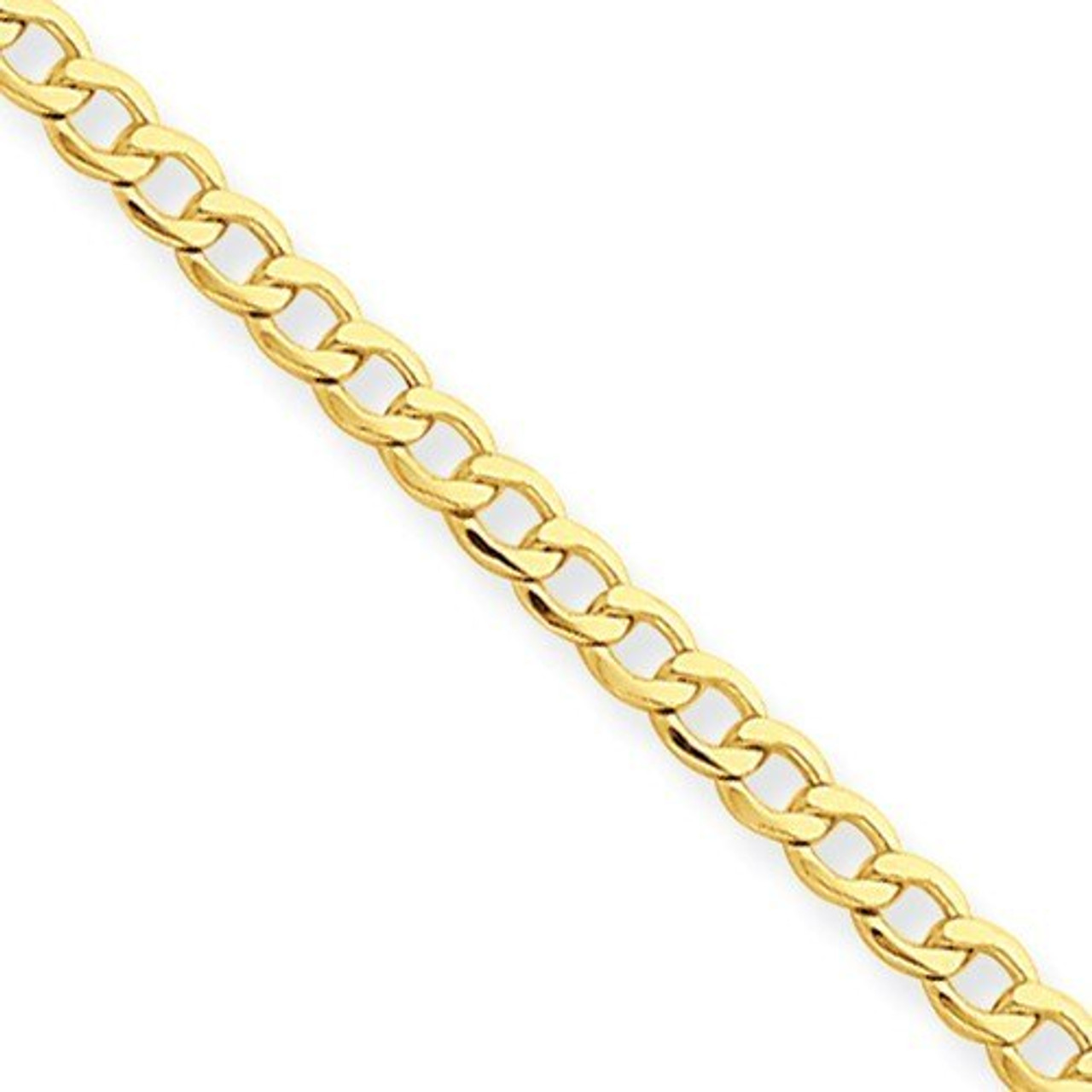 10k Yellow Gold Heavy Cuban Link Chain Bracelet - 8