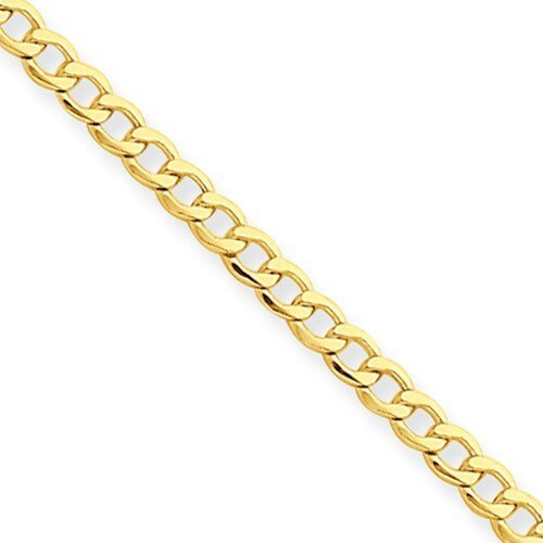 10k Semi-Solid Curb Link Bracelet QG124
