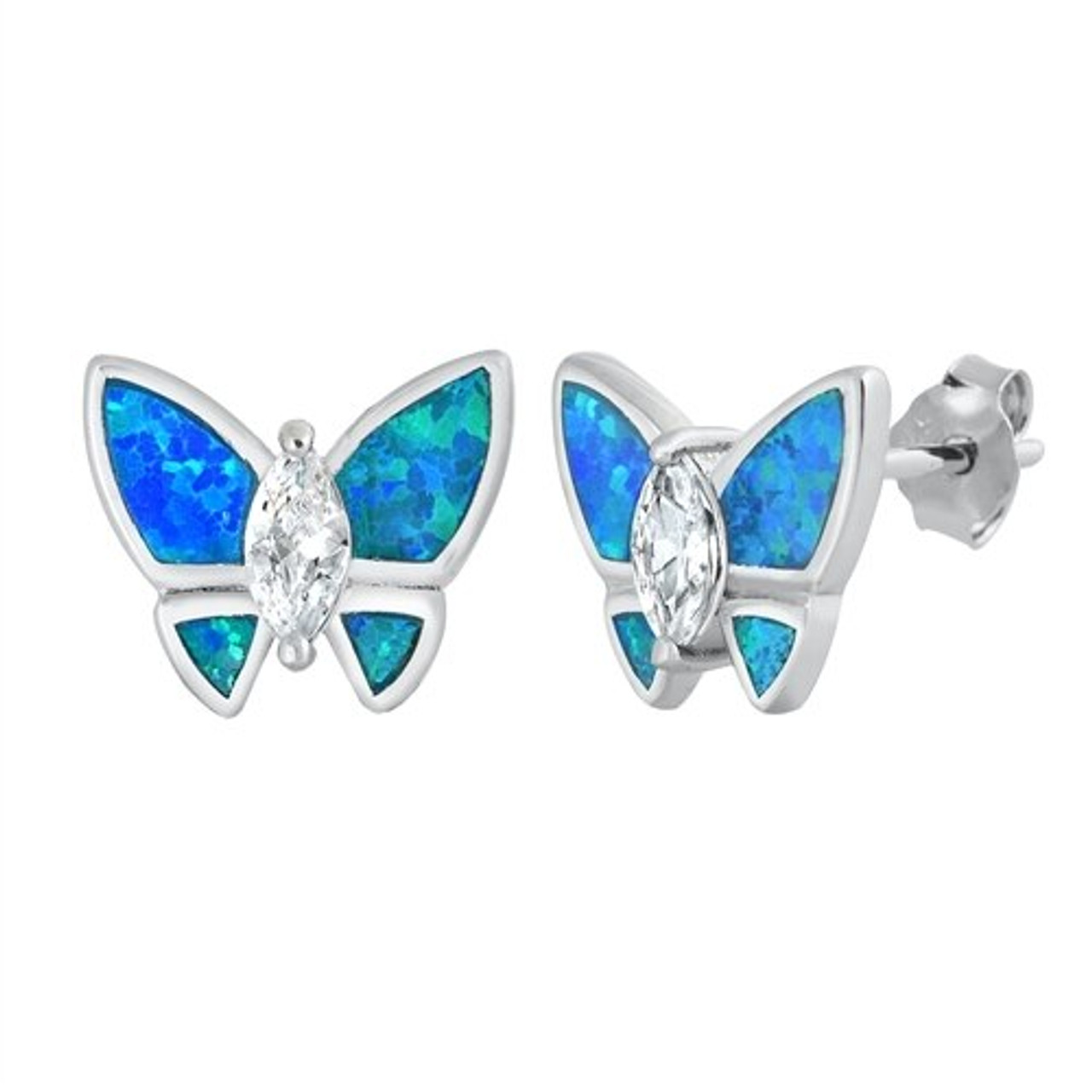 Blue Butterfly Hoop Earrings | Sterling silver | Pandora AU