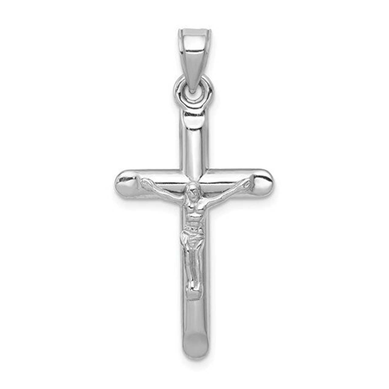 14k White Gold Crucifix Pendant