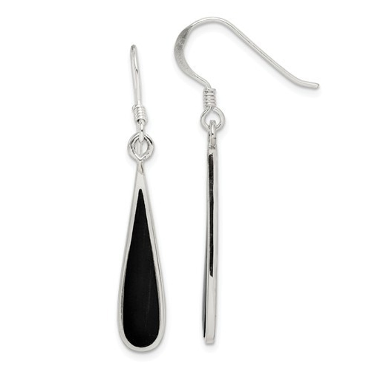 Black Onyx Drop Silver Earring – SILBERUH