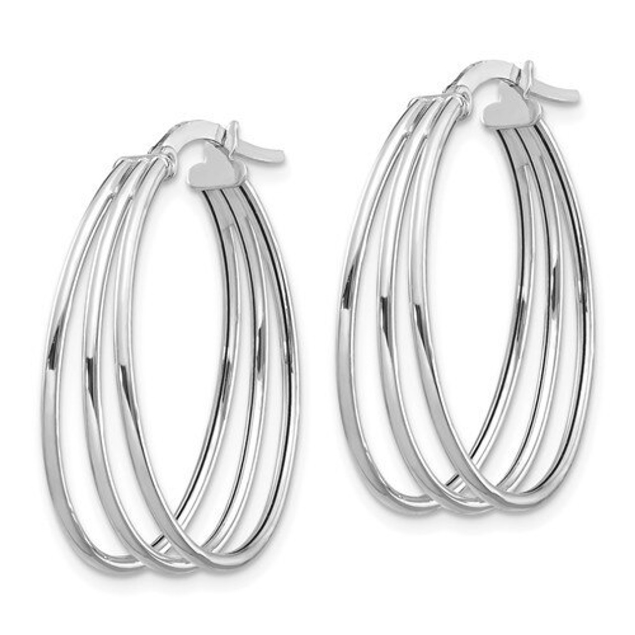 14 karat white gold hoops Clearance