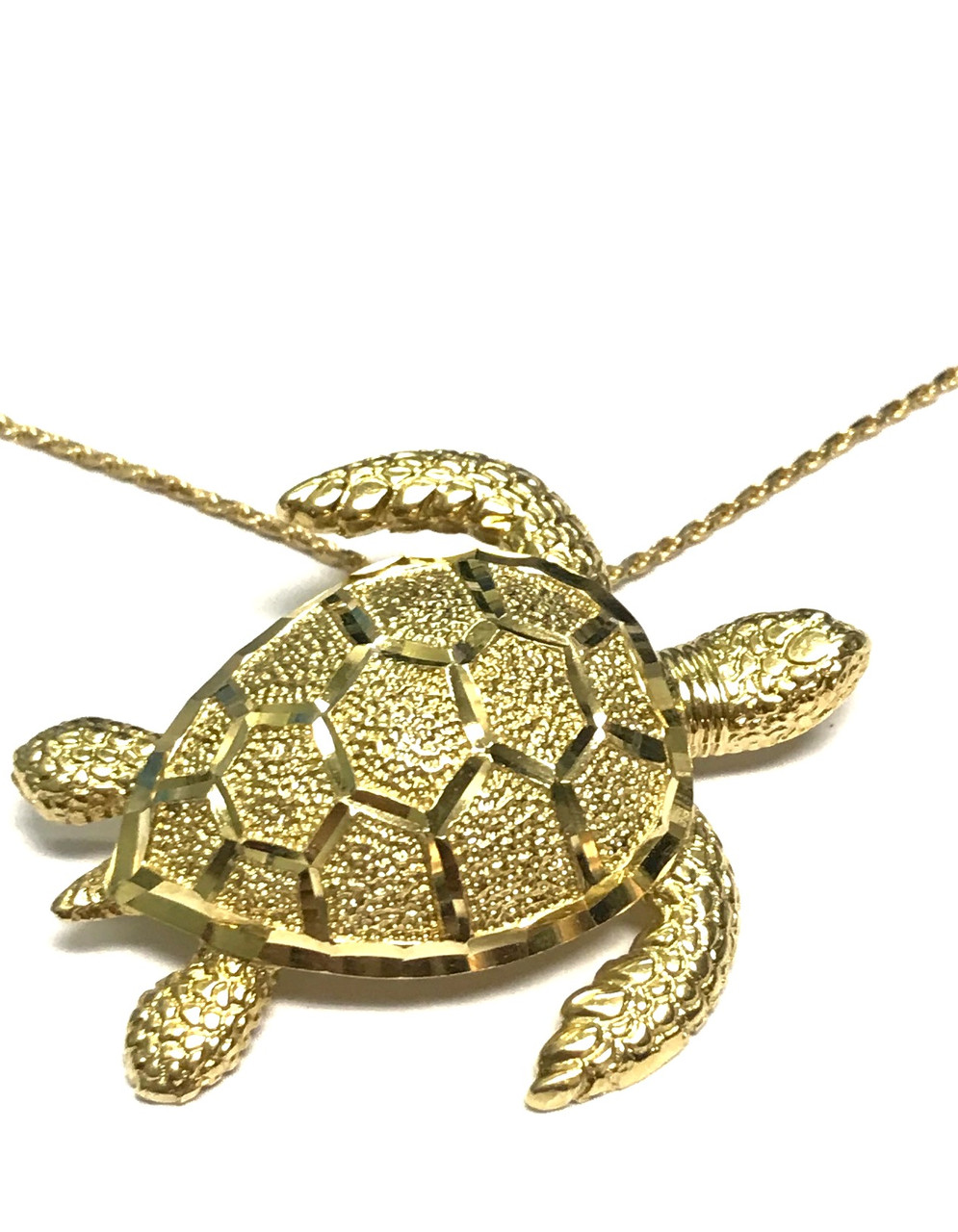 9ct Gold Turtle Pendant Necklace | Posh Totty Designs