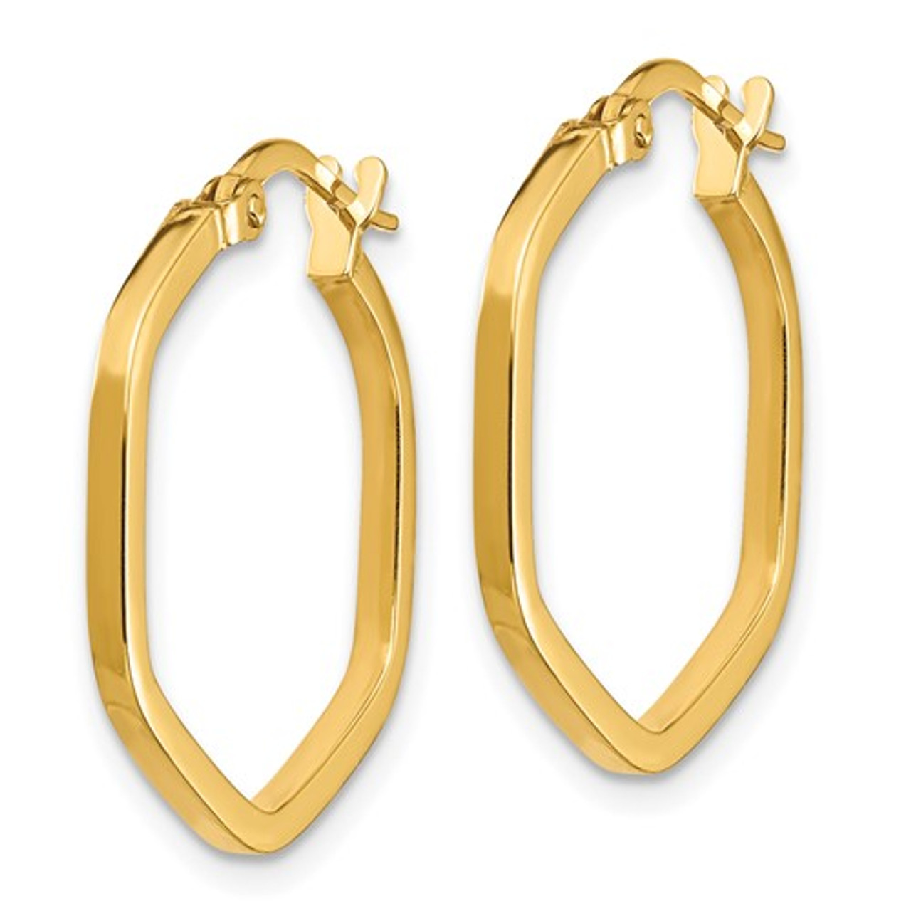 50.0mm Hexagon J-Hoop Earrings in 10K Gold | Zales