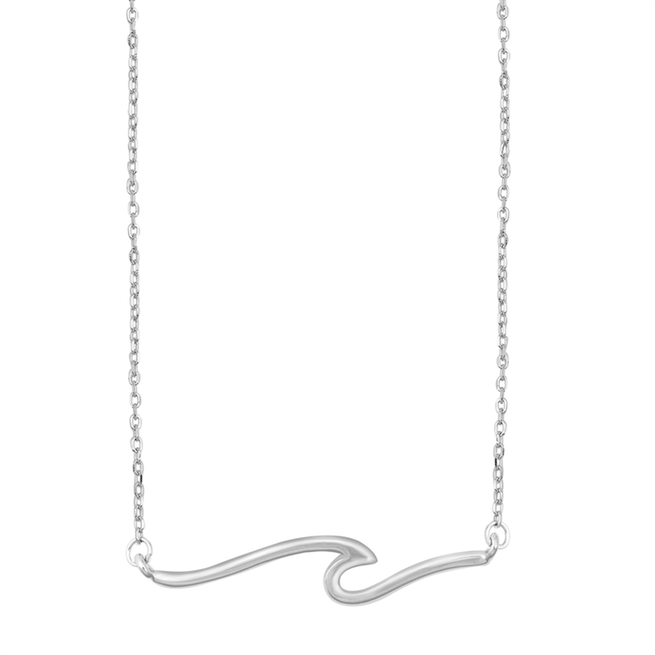 Wave Necklace with Crystals in Sterling Silver – Ron George Jewelers