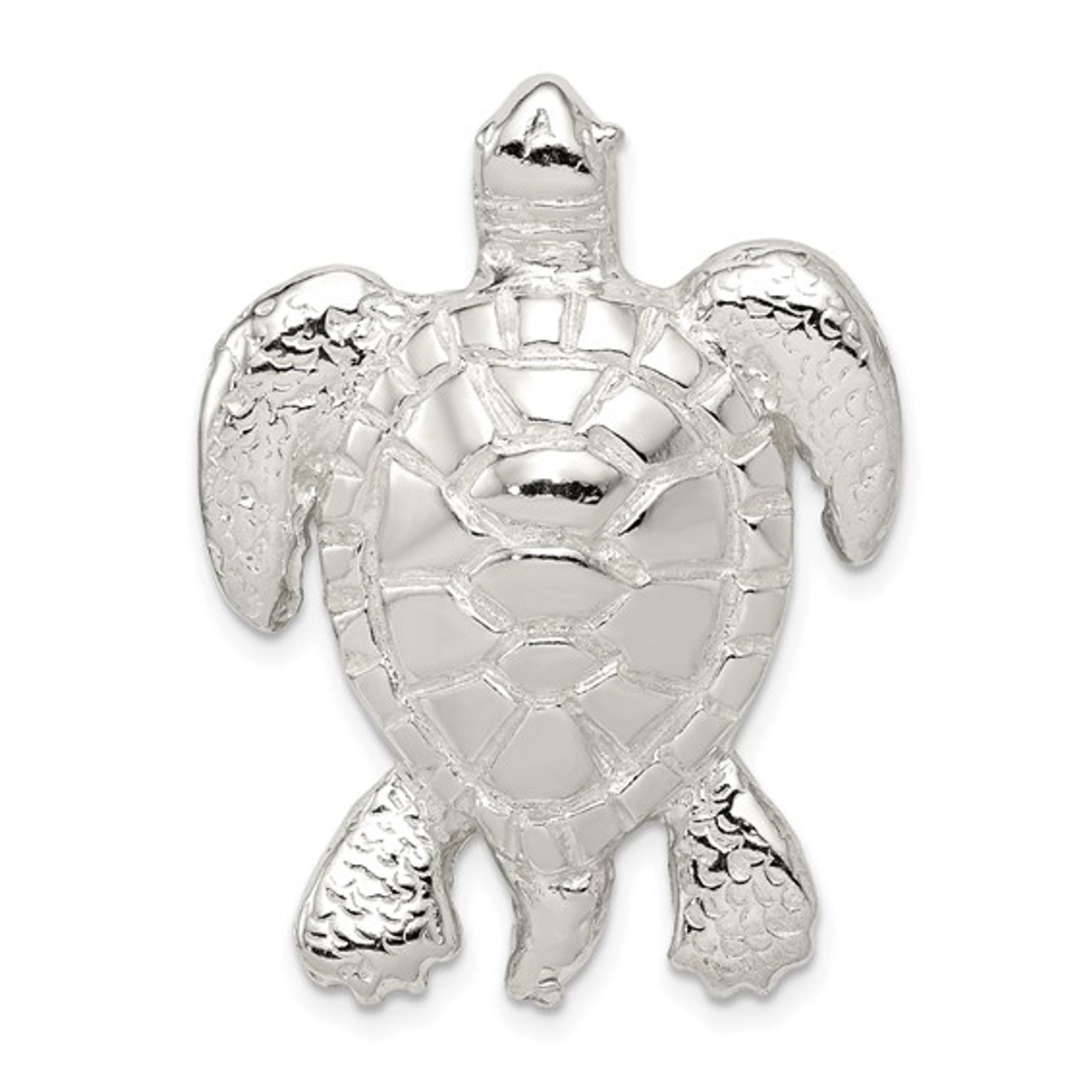 Diamond Turtle Necklace 1/15 ct tw Sterling Silver & 10K Rose Gold 18