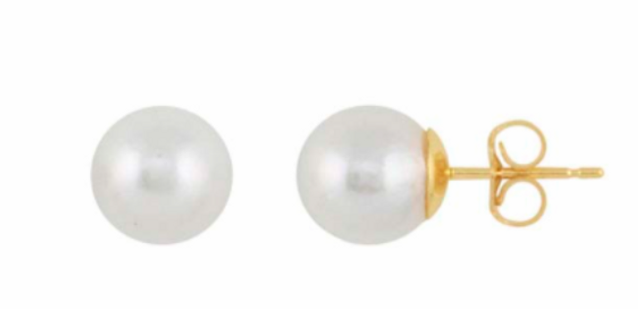 10K Yellow Gold 4.5-6.5mm Freshwater Pearl Hoop Earrings - 190PTA