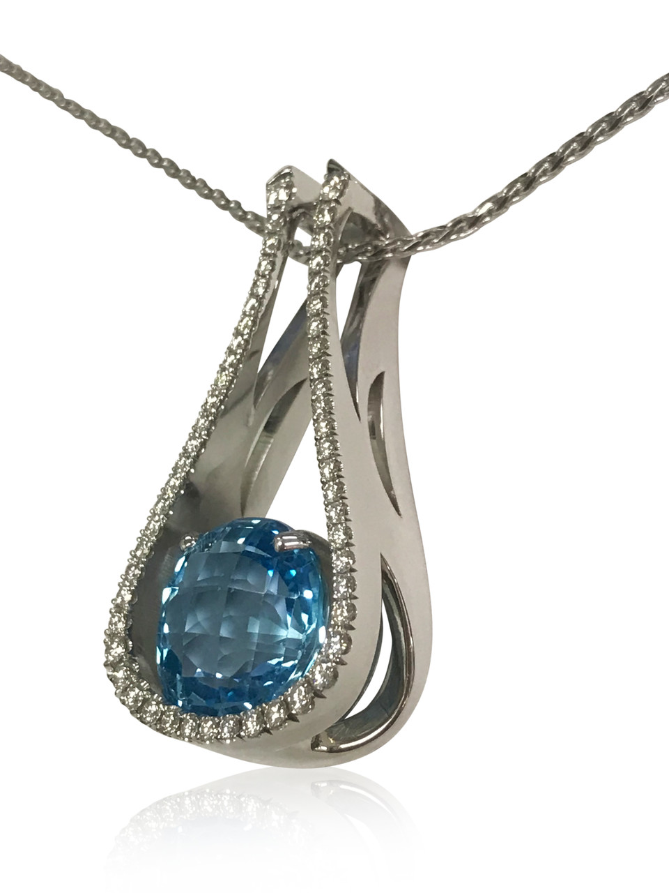 blue topaz slide pendant G4318 