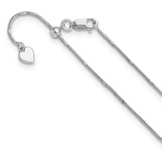 Sterling Silver Diamond-cut Adjustable 