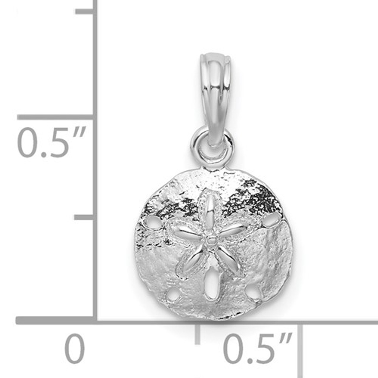Sterling Silver Polish/Texture Small Sand Dollar Pendant QC1027