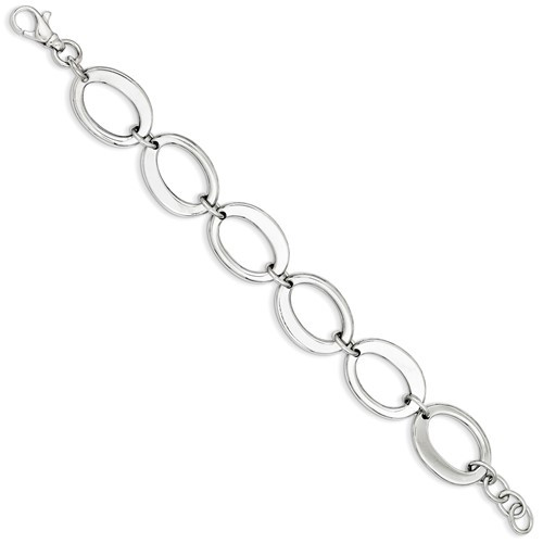 Sterling Silver Polished Oval Link Bracelet QH4924 Silver City Sarasota.