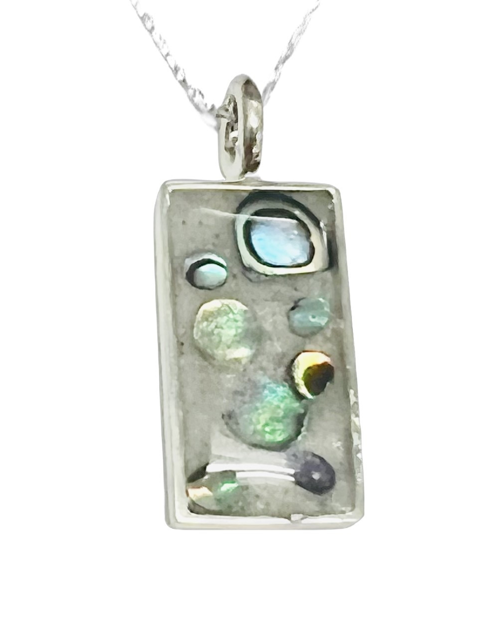 Pendentif Argent 925 Ormeau En Nacre Avec Chaîne – Nouveau Sans Boîte