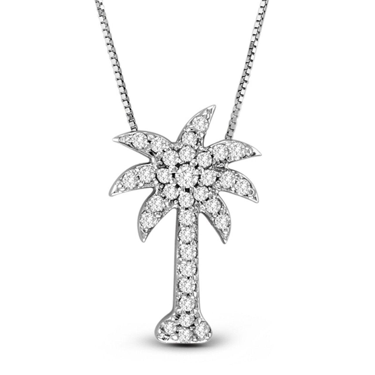 Diamond Palm Tree Pendant | Jupiter Jewelry Inc