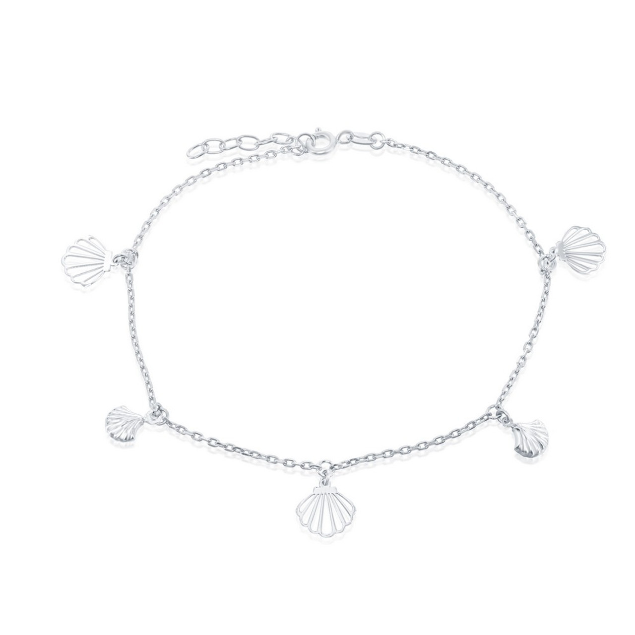 Silver Sea Shell Anklet R9190