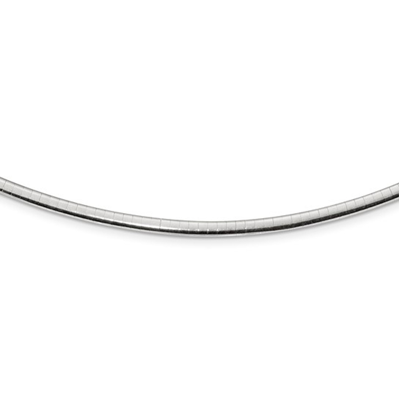 Sterling Silver Rhodium Plated Round Dome Omega Chain Necklace, 4mm, 1 –  JewelryAffairs