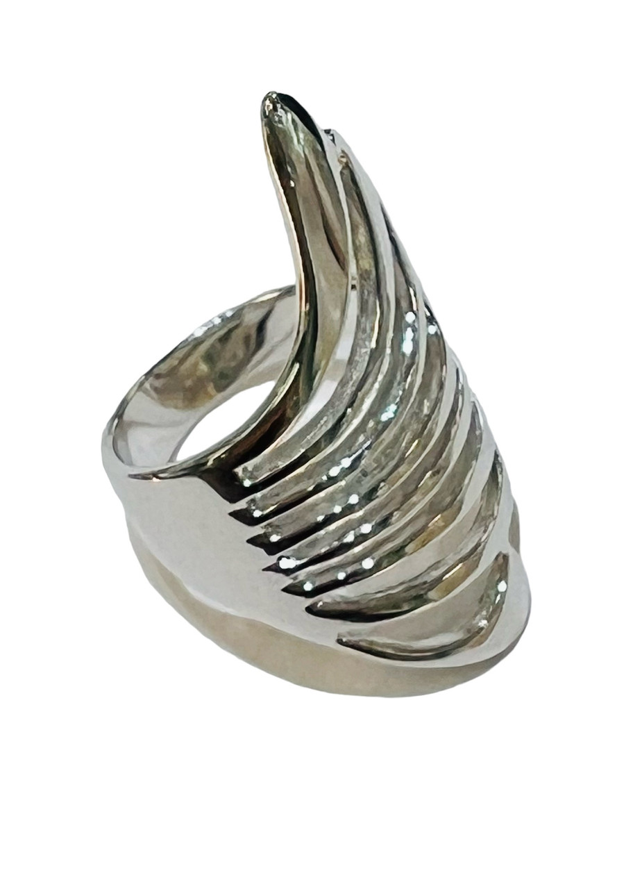 Wings of Spring Open Flexible Ring Silver main image 0