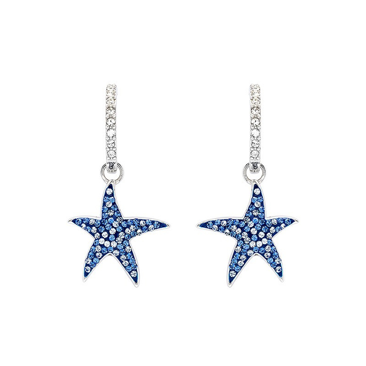 Sterling Silver Sapphire Blue Starfish Earrings OC570 | www