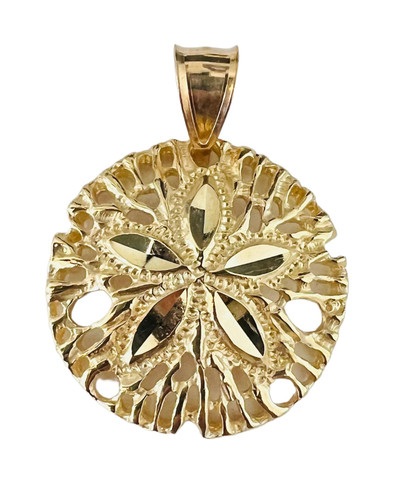 14 K Yellow Gold Sand Dollar Pendant or Charm K5378 | Silver City