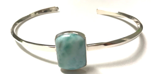 Raw Aquamarine Sterling Silver Cuff Bracelet — Felicia Grace Designs