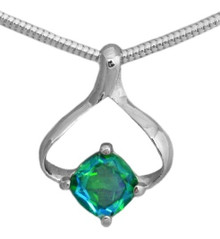 Sterling Silver Siesta Key Watercolor Gemstone (TM) Pendant SKP602 at Silver City Sarasota. Chain Sold Separately.