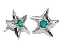 Siesta Key Watercolor Gemstone (TM) Starfish Earrings SKE16 available at Silver City Sarasota.